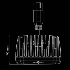 Dimensions du dessus du Phare de Travail LEDs Orange / Rouge 10-48V FOR9T No-Glare 31W