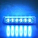 Feu flash 6 LEDs Bleu lentille teintée 12-24V Dark Knight Strands