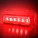 Vue de côté du Feu flash 6 LEDs rouge lentille teintée 12-24V Dark Knight Strands