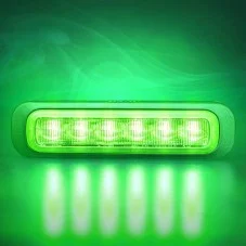 Feu flash 6 LEDs Vert lentille teintée 12-24V Dark Knight Strands