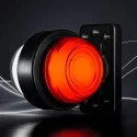 Vue de côté de la Bouliche Camion effet fumé Rouge LED 12-24V Viking Strands