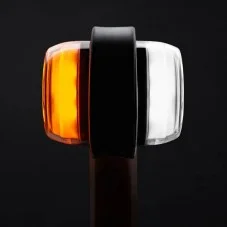 Vue de côté Bouliche rétro teintée LED double éclairage Blanc / Orange 12-24V Feu Suédois Viking Old School Strands