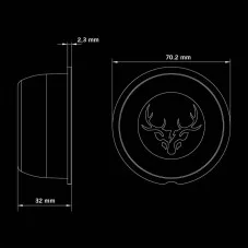 Dimensions Bouliche Camion LED éteinte rouge 12-24V Feu Suédois Freedom Viking Strands