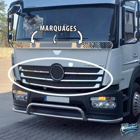 Grille inox de calandre Mercedes Atego nouveau modèle