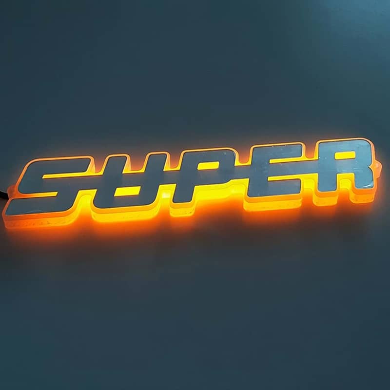 Logo SUPER 24V LED orange lumineux