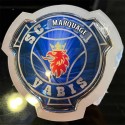 Logo lumineux de calandre Scania Vabis rouge et fond bleu - Accessoire compatible