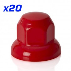 Cache écrou plastique rouge x20 diamètre 32 ou 33 mm