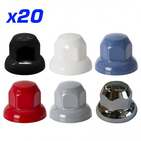 Cache écrou plastique x20 diamètre 32 ou 33 mm couleur au choix