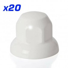 Cache écrou plastique blanc x20 diamètre 32 ou 33 mm