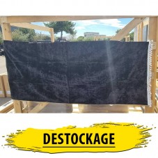 Destockage Rideaux Arrières en Velours Noir avec Pompons blancs