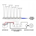 Branchement du Klaxon Baby Shark V5 Basuri 5.0 avec 24 mélodies 12-24 volts 130 DB