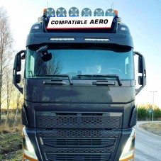 Visière Volvo FH5 FH4 FMX et FM avec 2 Barres Lazer Linear 18 Elite 126W et feux de position