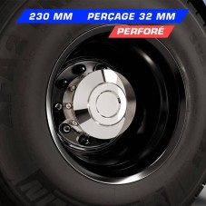 Cache-Moyeu perforé Haut en inox pour Arrière de Camion Hauteur 230 mm Perçage 32 mm