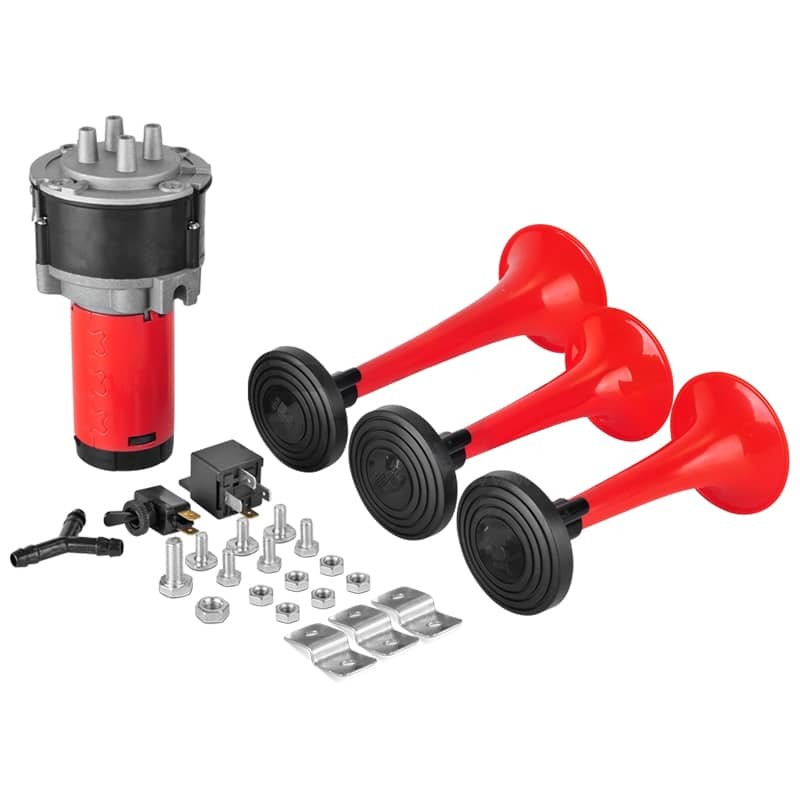 Klaxon Trompe Double 12V - Avec Compresseur, 16cm/21cm 780/840Hz | Auto, Camion, Bateau