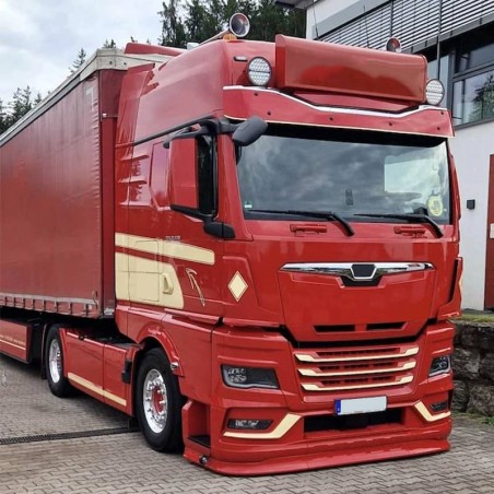 Spoiler 12 cm compatible pour camion rouge MAN TGX à partir de 2020