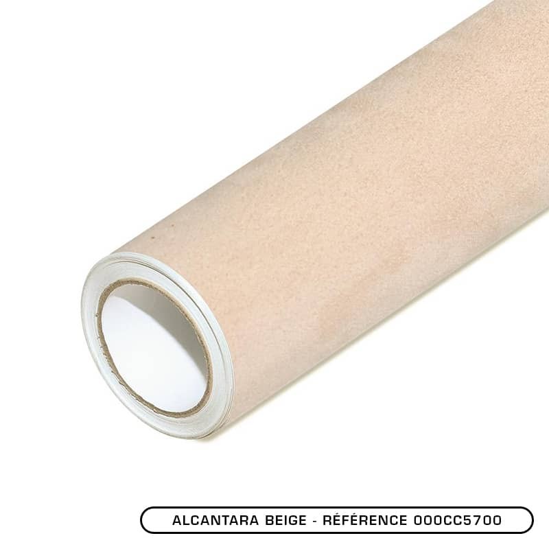 Tissu Alcantara au mètre couleur Beige adhésif 1m x 1m42