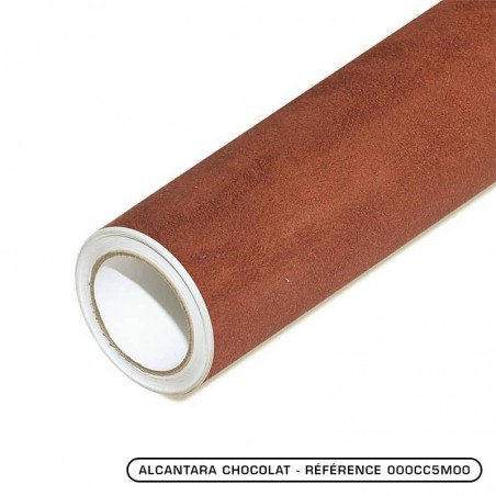 Tissu Alcantara au mètre couleur Chocolat adhésif 1m x 1m42