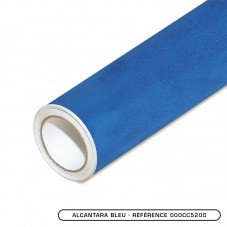 Tissu Alcantara au mètre couleur Bleu adhésif 1m x 1m42