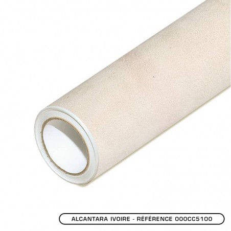 Tissu Alcantara au mètre couleur Ivoire adhésif 1m x 1m42