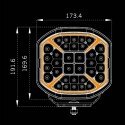 Dimensions du phare longue portée blanc orange Siberia X 10-32 volts 7 pouces