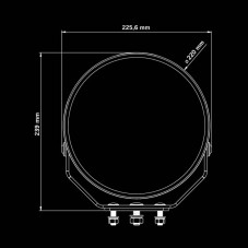 Dimensions du Phare longue portée LED 10-42V 9 pouces Strands Firefly Professionnel