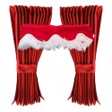 Pack Rideaux et Frange rouge avec velcro pour cabine de Camion
