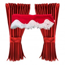 Pack Rideaux et Frange rouge avec velcro pour cabine de Camion