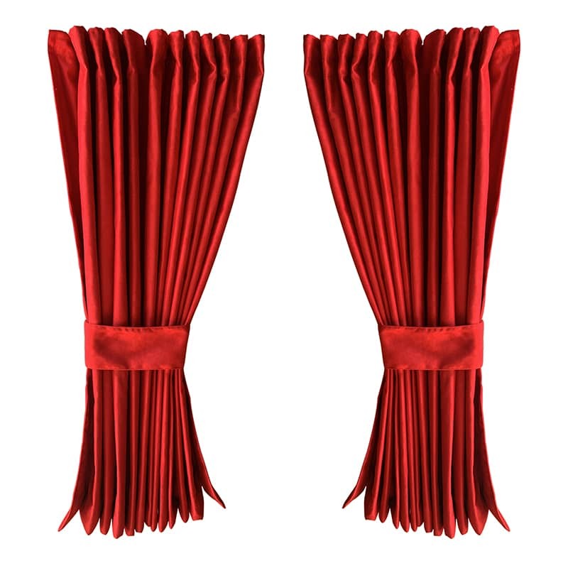 Rideaux Décoratifs Noirs Avec Frange Rouge Pour Camions Mercedes Atego/Actros/Axor/Arocs - Neuf