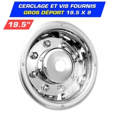 Enjoliveur arrière Camion 19,5 x 9 en inox pour Gros déport