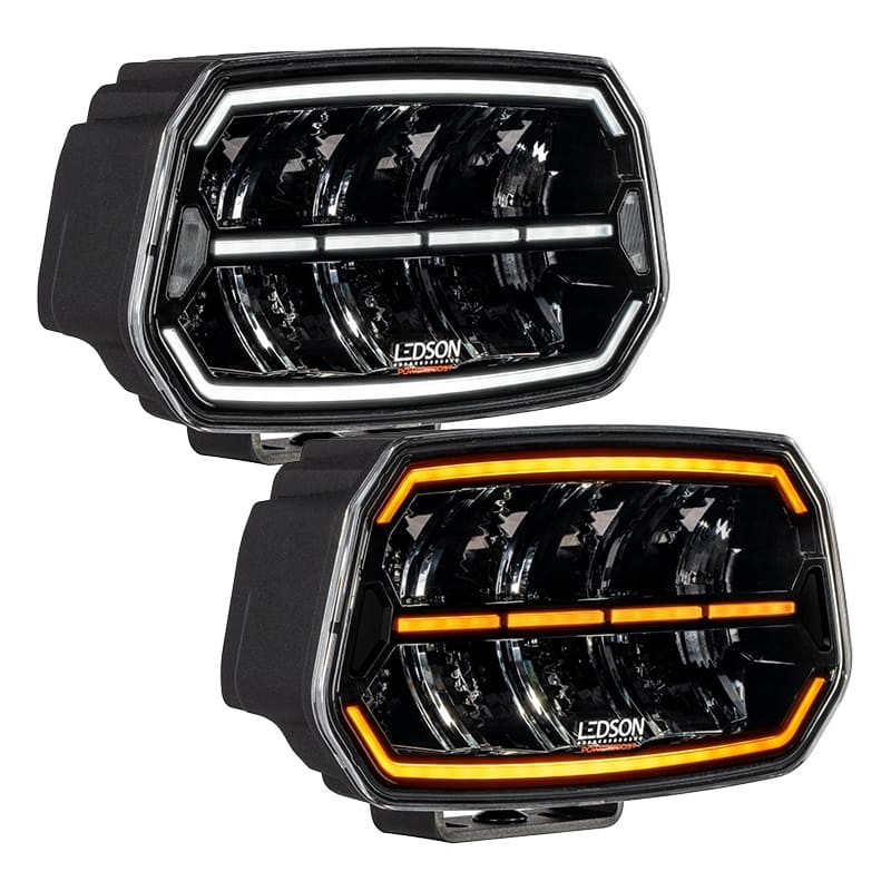 Phare LED Longue Portée 80W 9100LM - 12V/24V - Avec Feu Position Orange - Camion 4x4