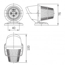 Dimensions du Feu de toit Jaune pour Camion style Volvo F10 F12