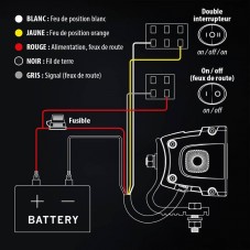 Branchement de la barre LED Siberia XP SR 50 pouces 10-32v avec une rangée accessoire homologué E