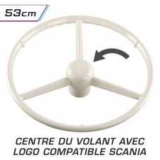 Pack Volant 3 branches 53 cm blanc et Moyeu Scania Next Generation / Série R ancienne Génération - Compatible