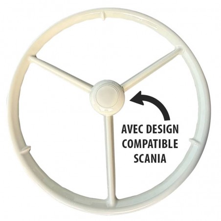 Pack Volant 3 branches 53 cm blanc et Moyeu Scania Next Generation / Série R ancienne Génération - Compatible