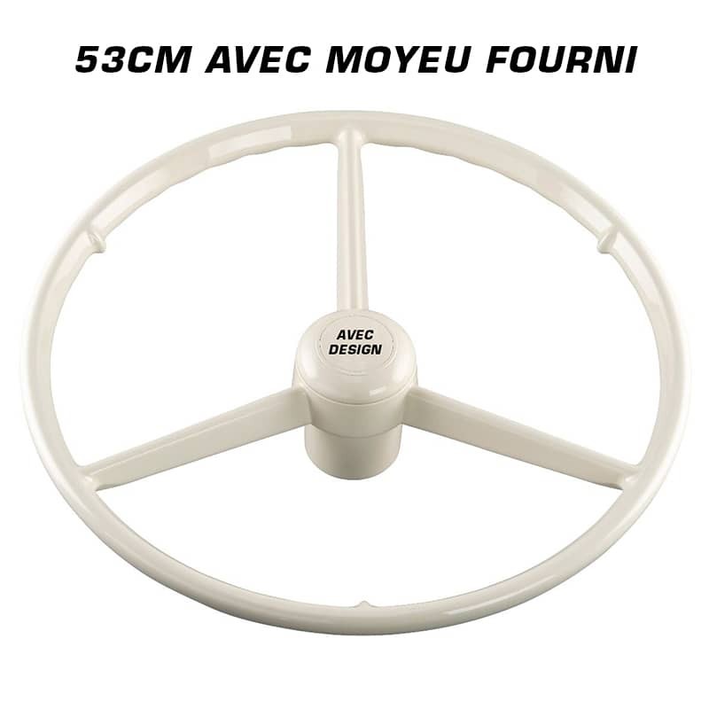 Volant OMP Cromo - 3 branches en acier et bouton klaxon sur