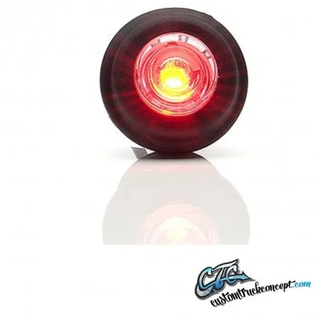 Light LED rouge 12-24V. Convient dans le trou de 21mm. E-mark.