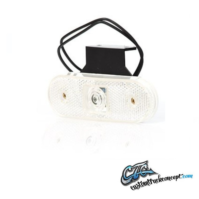 Position Blanc12-24V avec support et reflex. E-approuvé. LED Position Blanc12-24V avec support et reflex. E-approuvé. LED
