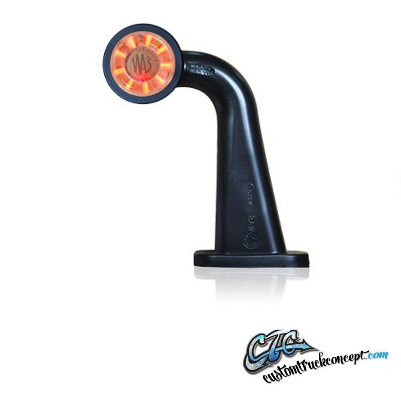 Bras en caoutchouc Blanc / Rouge LED Droite Verre clair. E-approuvé 12-24V Bras en caoutchouc Blanc / Rouge LED Droite Verre clair. E-approuvé 12-24V