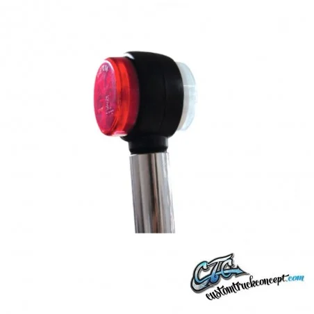 Peignoirs pare-chocs blanc / LED rouge. 12-24V.