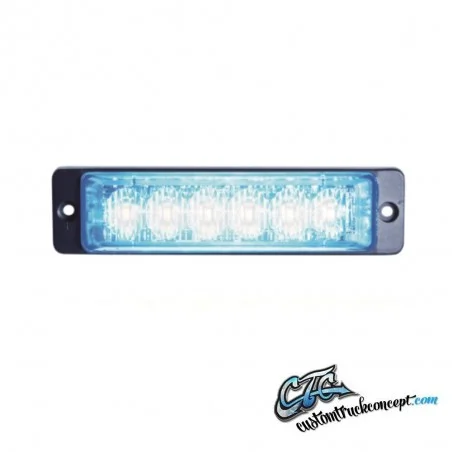 lumière stroboscopique Slim bleu12-24V 6LEDx3W IP68 ECE / R65 classe 2 approuvé bleu