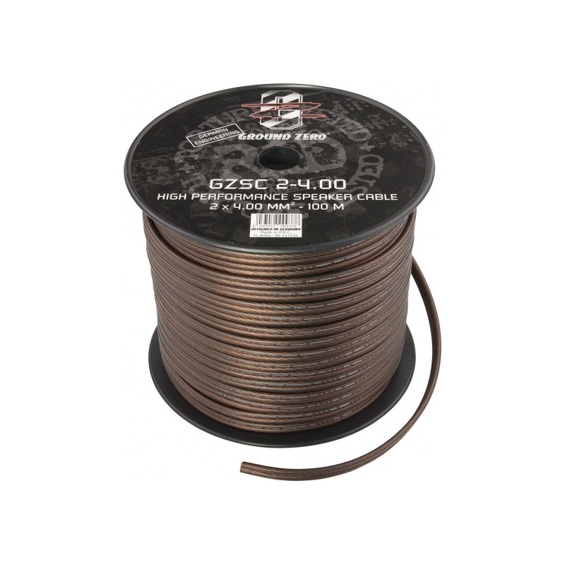 Rouleau 100m Câble Haut Parleur Ground Zero 4.00mm2 Rouleau 100m Câble Haut Parleur Ground Zero 4.00mm2