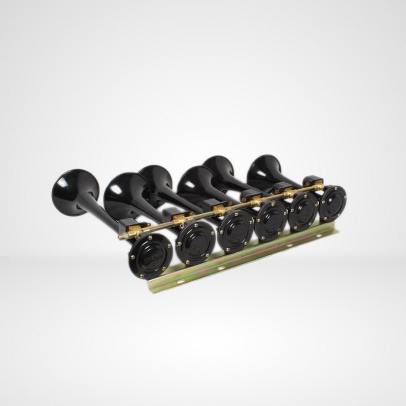 Klaxon Pneumatique 24V 3 Trompettes - 130dB Pour Camions | Solénoïde Puissant