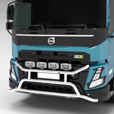 Pare Buffle inox Volvo FMX modèle Spider avec 4 supports de phares