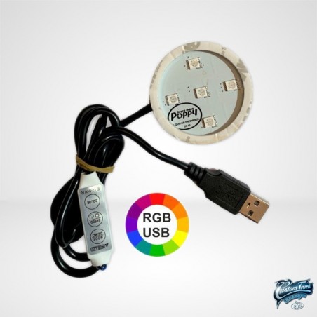 Poppy Support lumineux LED cable USB multicolore RGB