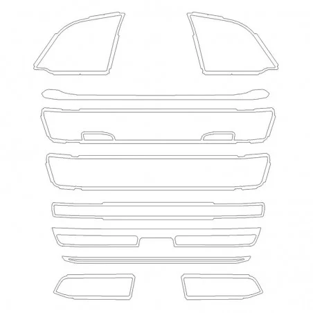 Habillages inox grille calandre Scania S450 sans veilleuses