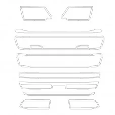 Habillages inox grille calandre Scania S-450 pour veilleuses