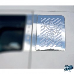 Habillages Bibendum vitres de lit Mercedes Axor en inox chromé