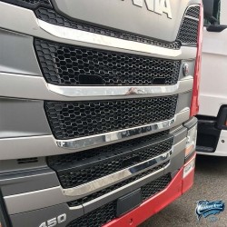 Habillages inox courts grille calandre Scania S R New Generation 2017 et plus