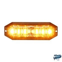 Feu Flash 12 LEDs à éclats extra plat blanc-orange - lumière ambre