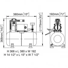 Compresseur cuve 8 litres 12v ou 24v schéma